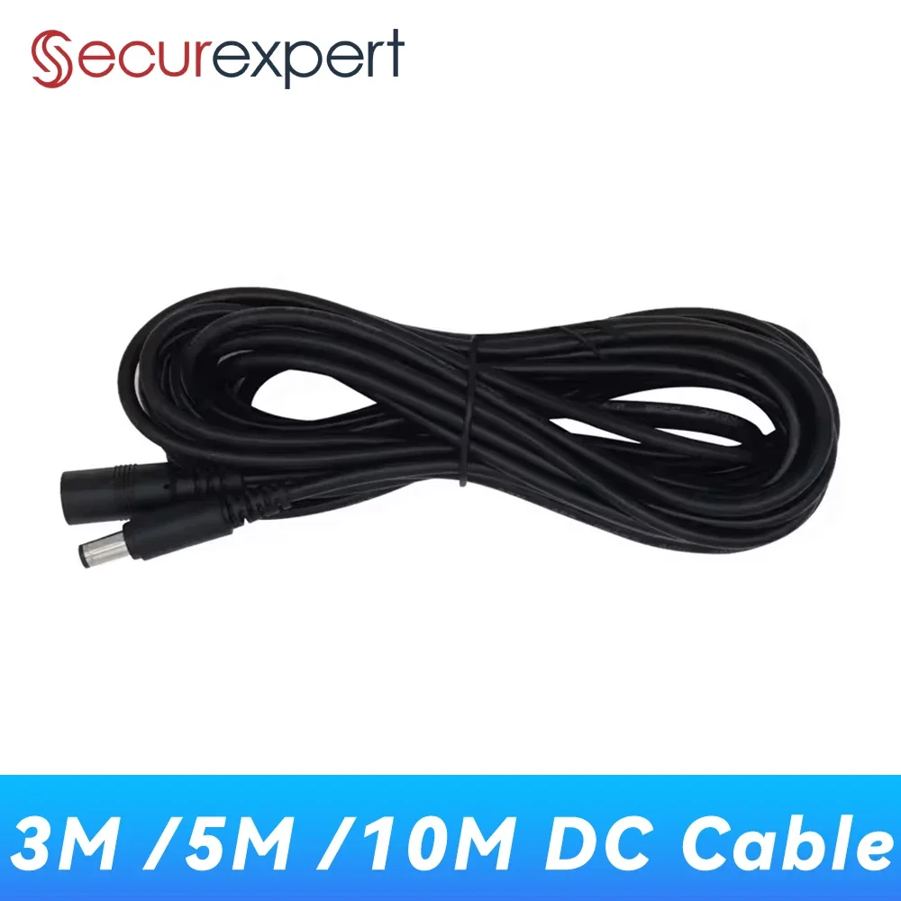 

3M 5M 10M DC12V Power Extension Cable 5.5x2.1mm Male to Female Connector for LED Lamp CCTV Security Camera Black Cord