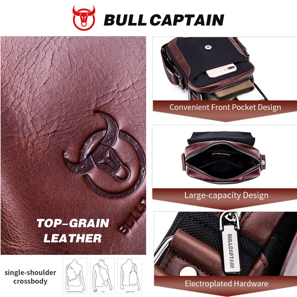 Bull captain Mann Umhängetasche Männer Echt leder Umhängetaschen Business Cross body Casual Bag berühmte Marke männliche Handtasche Taschen