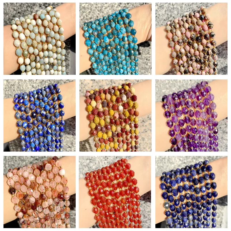 

New 6X7MM Oval Natural Stone Amethyst Tiger Eye Amazon Crystal Loose Spaced Beads DIY Bracelet Necklace Fashion Jewelry