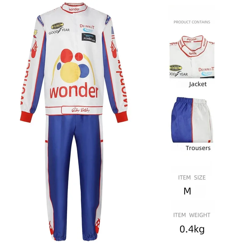 

Highly Restored Racer COS Costume Red, Black, Blue and White Breathable Elastic Fabric Anime Peripheral Cosplay Costumes