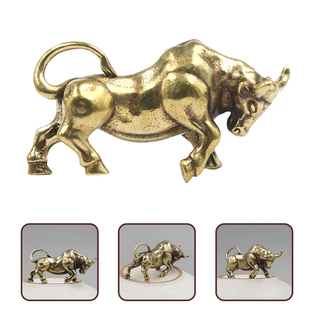 ทองเหลือง Ox พวงกุญแจจี้ Retro Bull แขวน Charms น้ําหนักเบาขนาดที่เหมาะสมเครื่องประดับอุปกรณ์จับคู่เสื้อผ้า