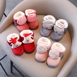 Soft 0-18M Snow Boots Winter Baby Fashion Warm Boots Boy Girl Cartoon Role Boots Baby Villus Warm Boots