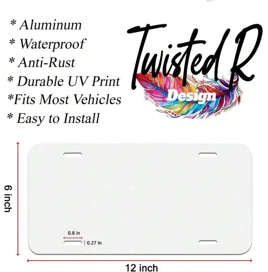Jeweled Butterflies Vanity Decorative Front License Plate Cute Car License Plate Aluminum Plate