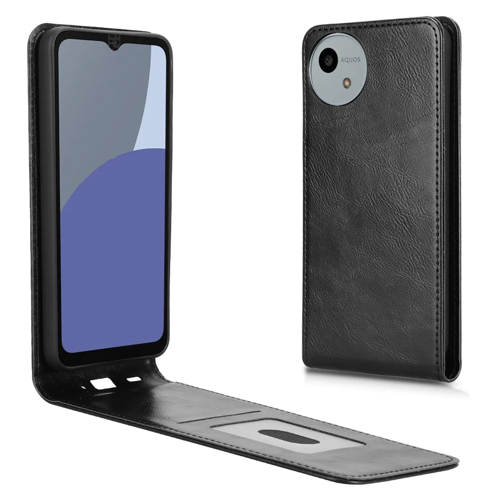 For Sharp Aquos Wish 4 Flip Vertical Case Retro Smooth Skin Leather Full Cover Card Holder For SH-52E SH 52E SH52E Phone Bags