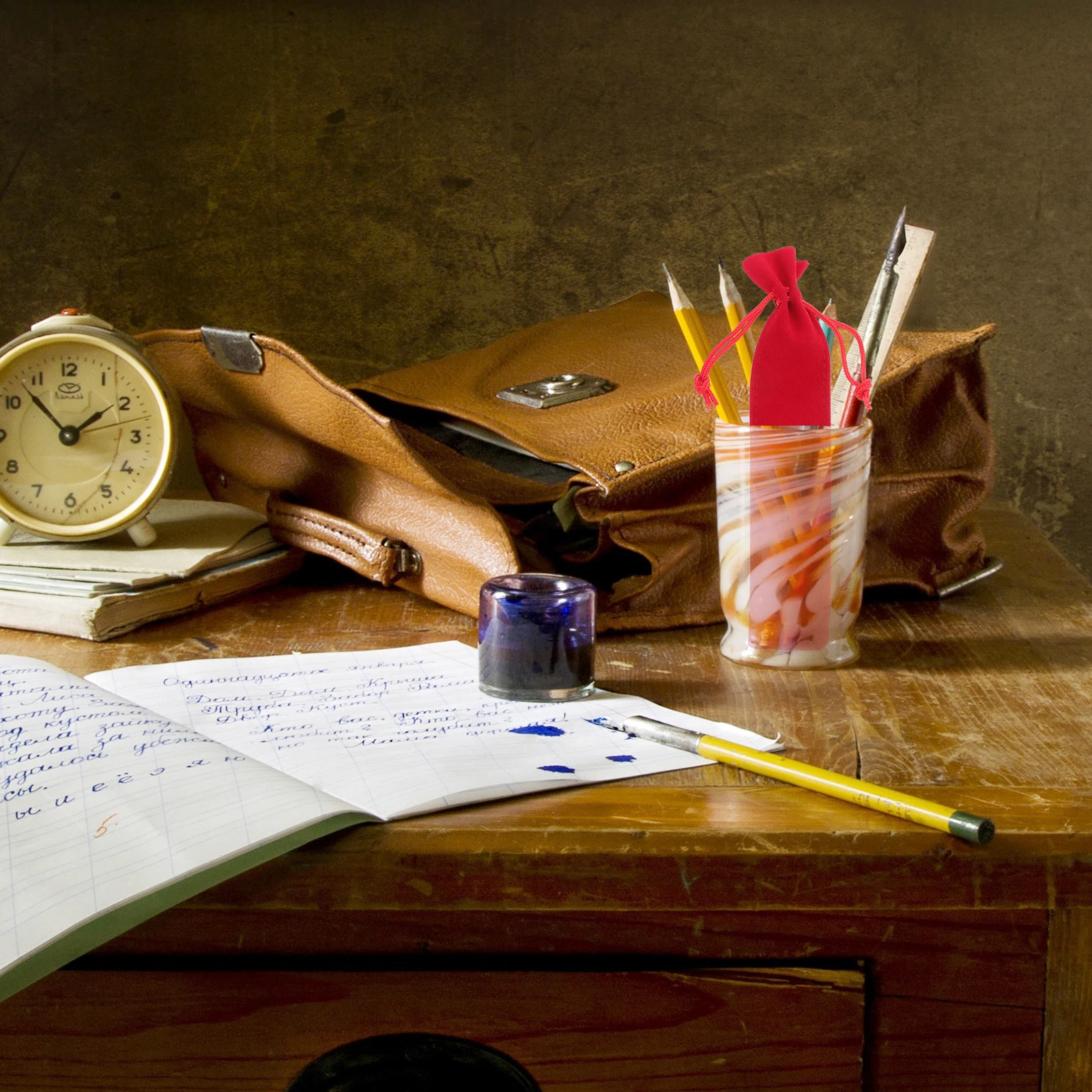 

20pcs Pen Pouch Premium Drawstring Closure Gift Pencil Bag Anti Deformation Breathable Business Style Pen Sleeve For