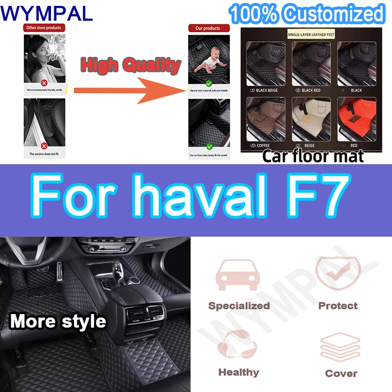 

Luxury Custom Car floor mats for haval F7 2019 2020 2021 Auto Foot Pads Carpet Cover Interior Accessories Automobile
