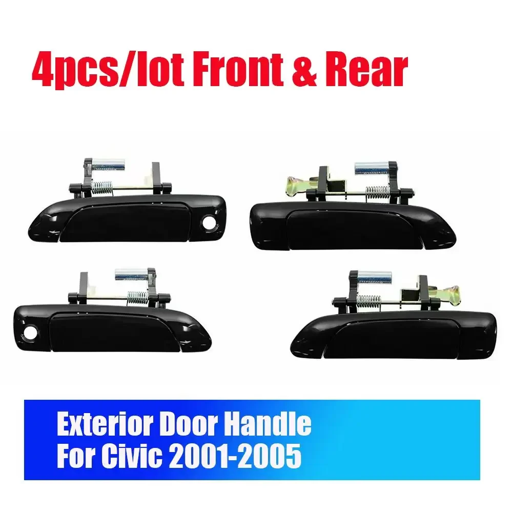 

4Pcs/lot Front Rear Exterior Outside Door Handles Set Black New 72180S5A013 72180S5DA02 For Honda Civic 2001 2002 2003 2004 2005