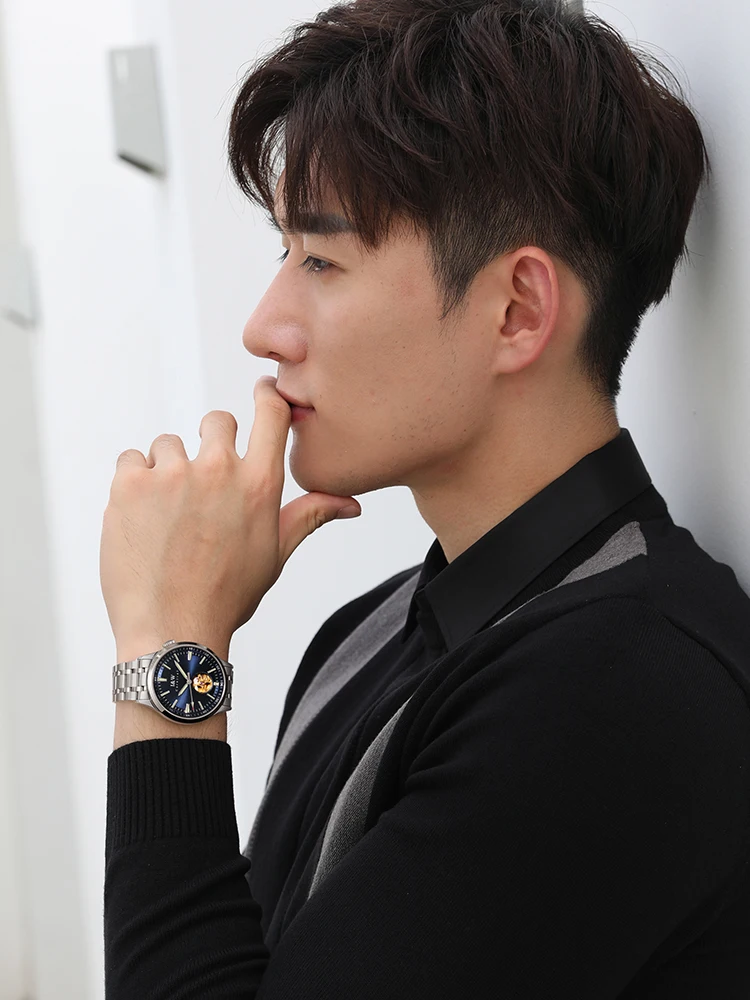 I&W Tourbillon Watches For Man High Quality Japan MIYOTA Movement Automatic Watch Sapphire Luminous Full Steel Waterproof Reloj