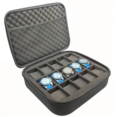 Imagen 1 del producto Caja de reloj EVA, bolsa de almacenamiento de herramientas dura, estuche de almacenamiento de reloj portátil, organizador, esponja protectora de seguridad a prueba de golpes para la mayoría de relojes