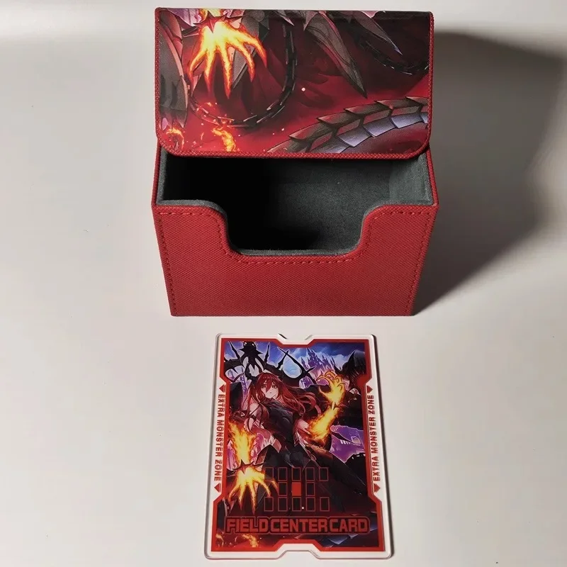 YuGiOh Promethean Princess Bestower of Flames Self Made Leather Card Storage Box Anime Classics Game Collection Cards Toy Gift