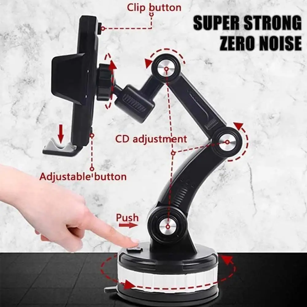 

Mobile Phone Holder With Retractable Horizontal And Dashboard Suction Universal Air Holder Vertical Vents Navigation Cup E0T0