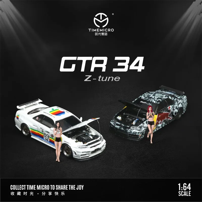 Time Micro 1:64 GTR34 Limited999 รถโมเดลDiecast