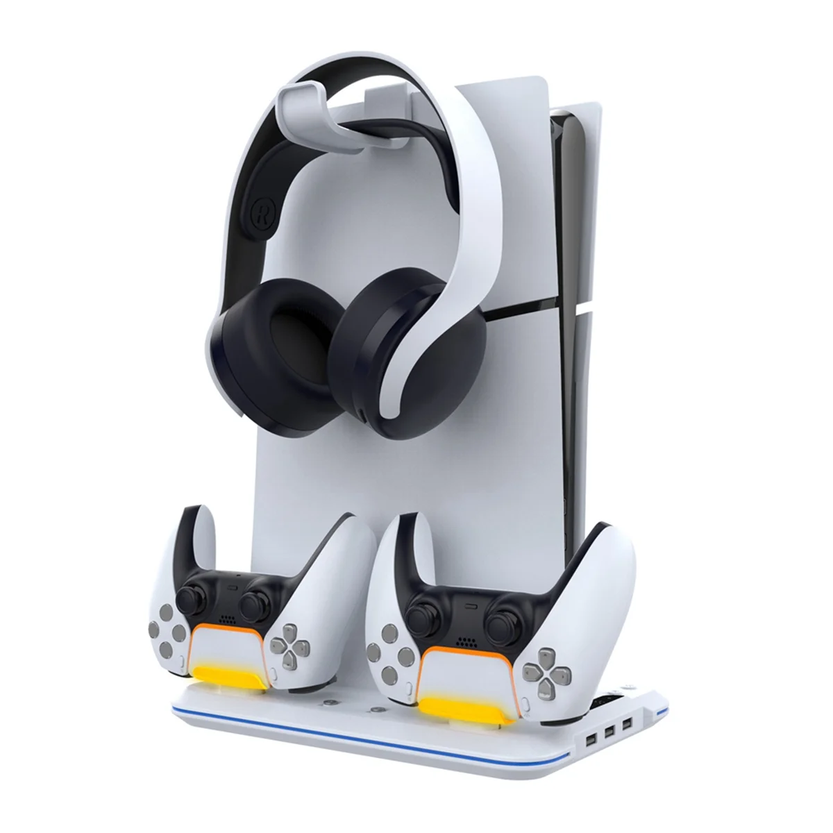 Охлаждающая док-станция POP-lConsole для PS5 Slim, док-станция для охлаждающего вентилятора консоли с RGB-подсветкой, держатель геймпада, гарнитура