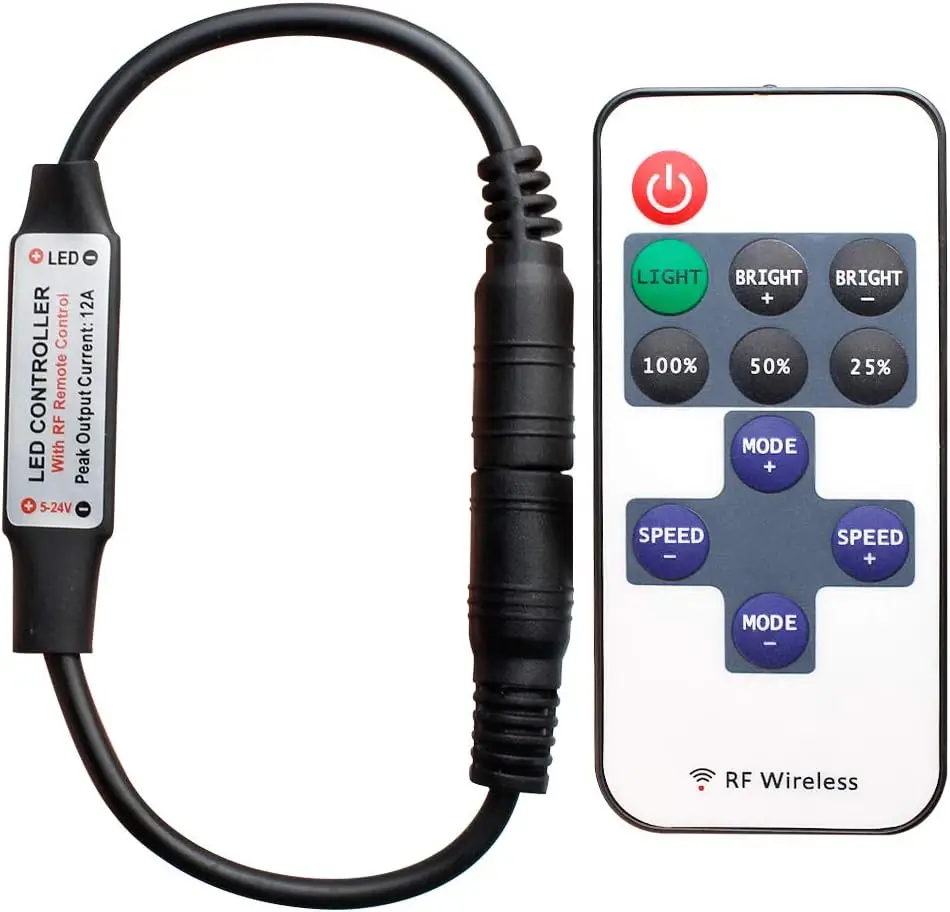3528-5050-led-ストリップライト用-rf-リモートコントローラー、コネクター付き-12v-dc-調光器