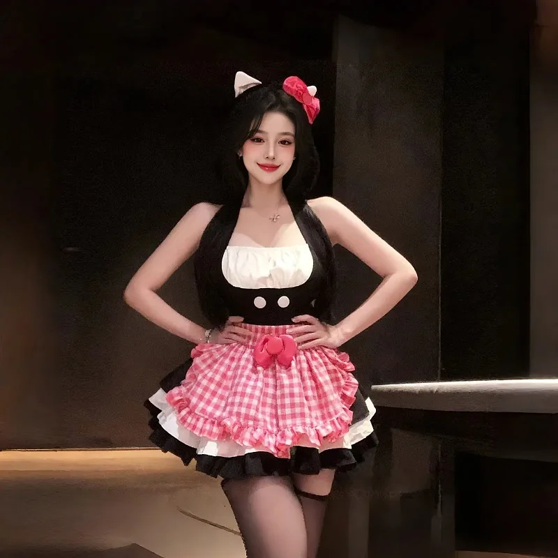 حجم كبير القط خادمة تأثيري المثيرة الملابس الداخلية أنيمي الحلو لوليتا فستان خادمة الفرنسية المئزر خادم موحدة الرسن عارية الذراعين بيبي دول
