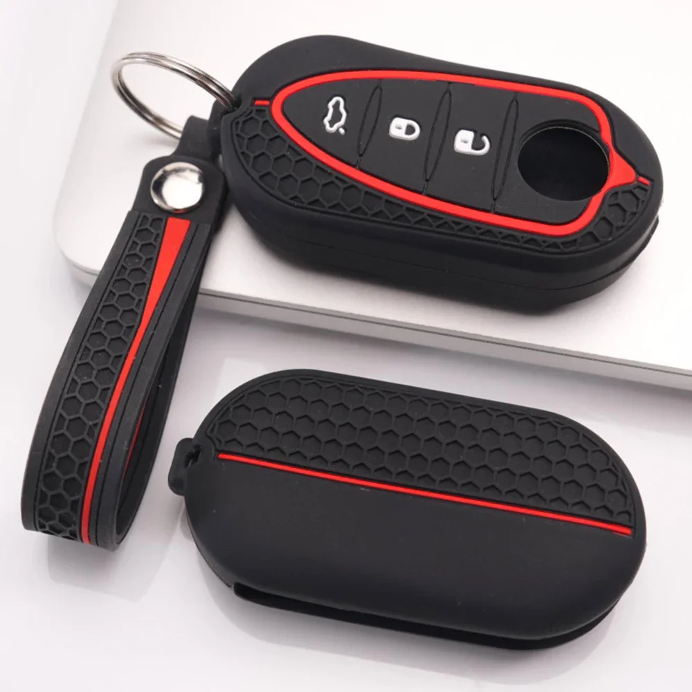 Soft Key Holder With Lanyard For Alfa Romeo Giulietta MiTo 159 Brera Spider Giulia Stelvio GT 147 156 166 4C Tonale High Quality