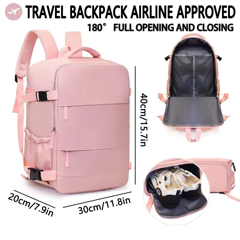 

Multi Functional Travel Boarding Backpack Lightweight Short Distance Leisure Computer Bag Solid Color Large Capacity