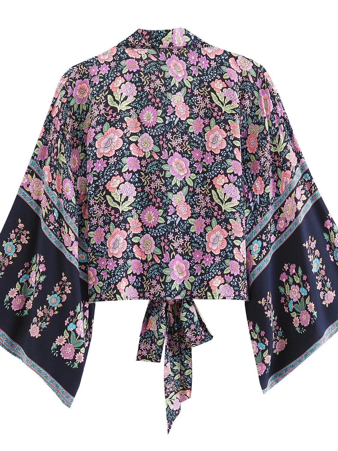

Faionable Versatile Women's Printed Cover up irt Ele Sle Loose Fit Seven Sve V Ne Cardigan Casual Floral irt