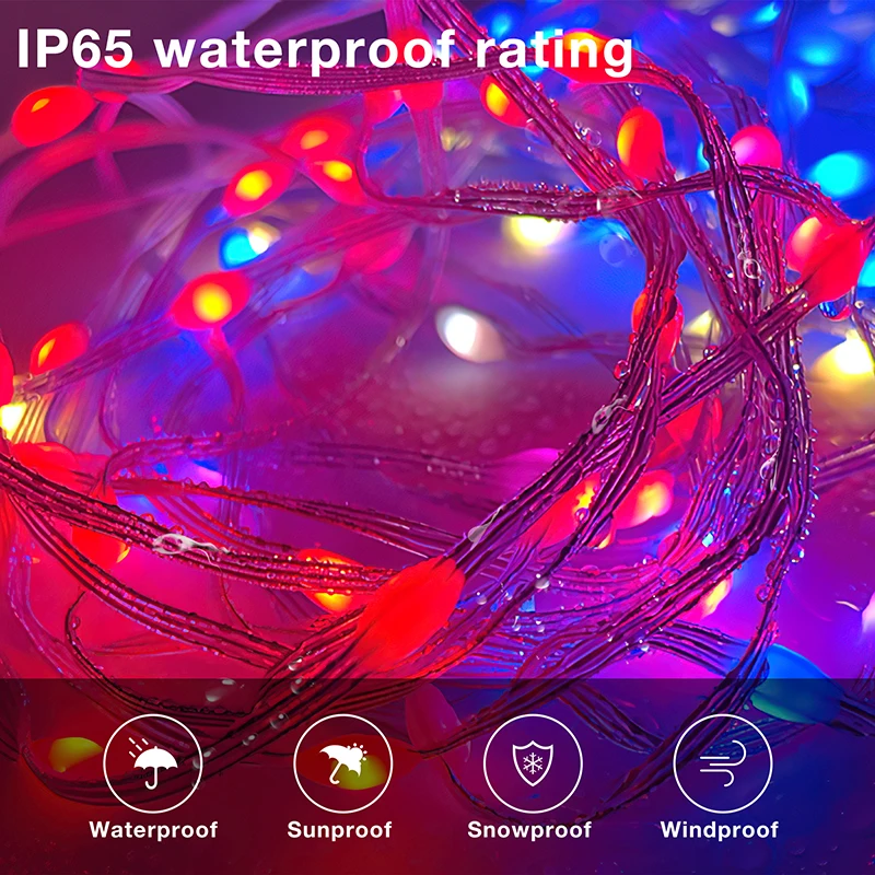 50ft 15M Garland USB 5V Bluetooth LED String Fairy Lights Dreamcolor RGBIC Addressable Party Christmas Lights Wedding Decoration