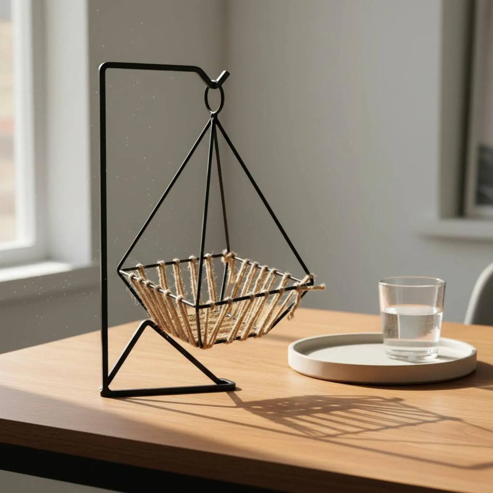 Soporte Geométrico para Plantas Aéreas, Diseño Minimalista, Soporte de Hierro para Tillandsia, Base Estable, Marco Metálico, Exhibidor de Flores