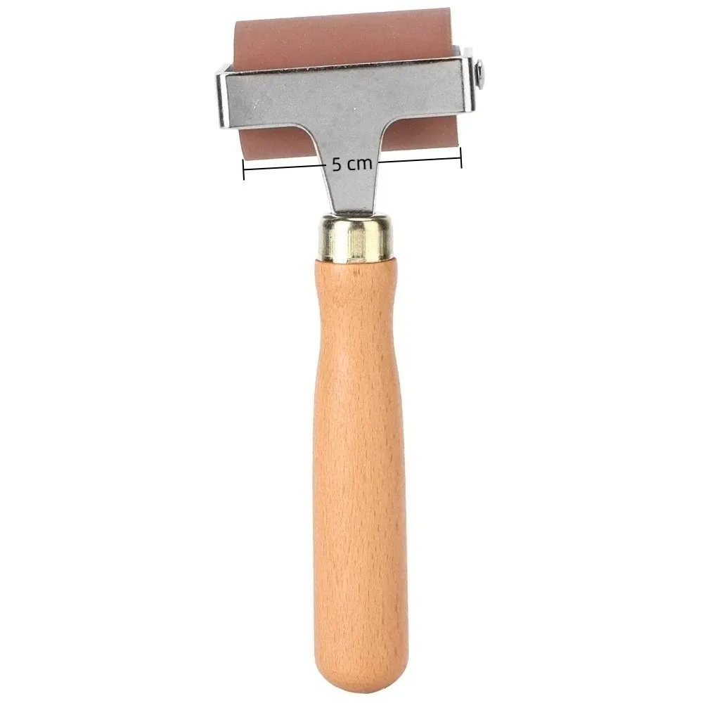Elastic Rubber Rubber Brayer 2Inch，4Inch，6 Inch Composite Wood Craft Roller Non-slip Handle Soft Flexible Ink Brayer Tool