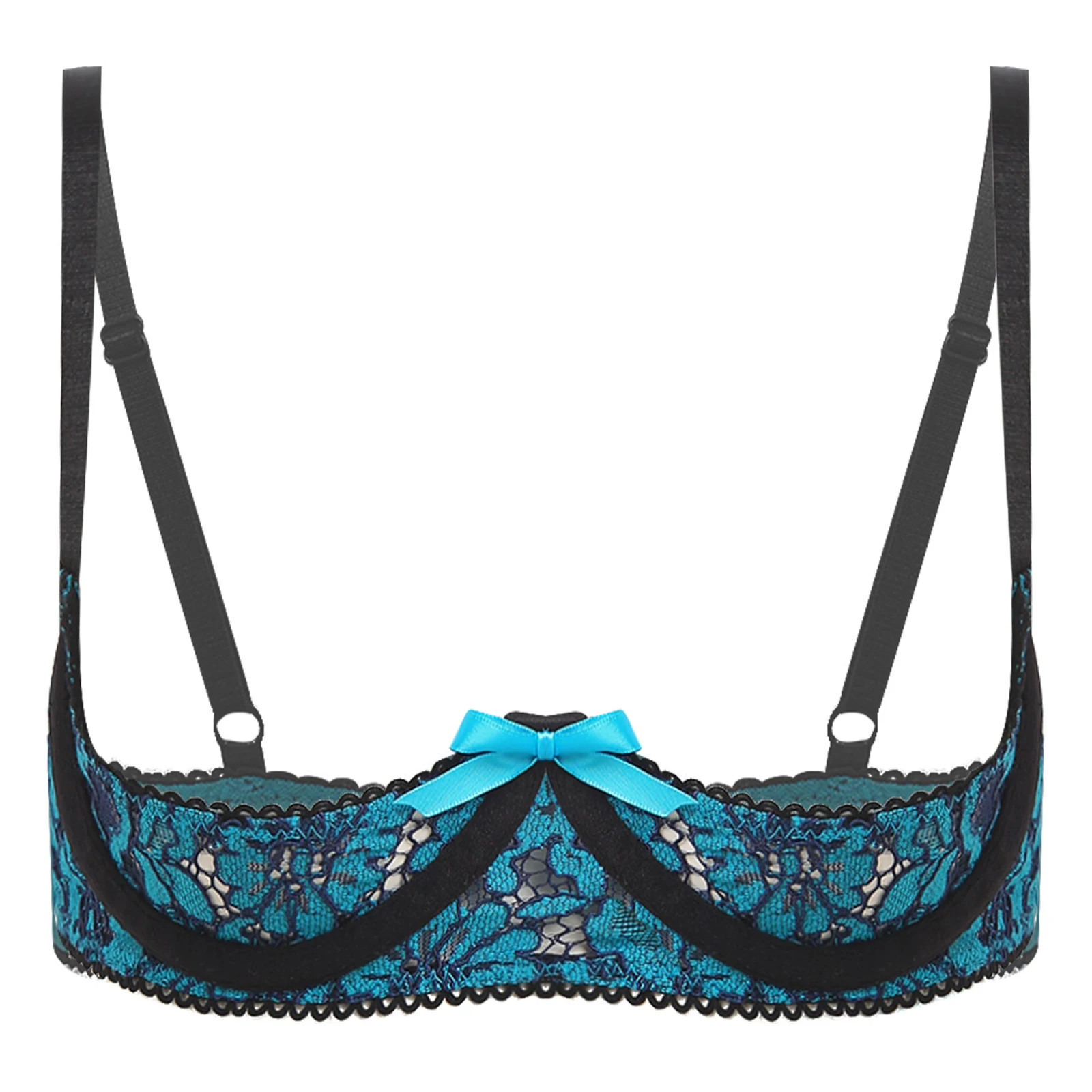 Sutiã push-up de renda floral feminino 1/4 copos underwire balconette bralette lingerie sexy data noite aniversário lua de mel roupa interior