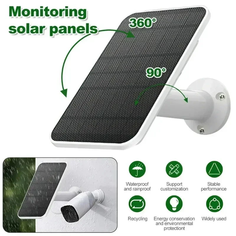 Rotatable Support Bracket 4W Solar Panel Weatherproof Unit With 9.8ft Power Cable For Eufy Wireless Cam