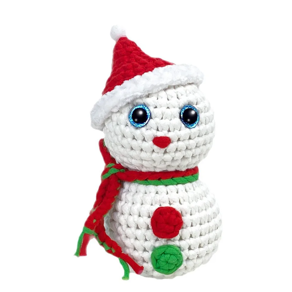 Juego de Llaveros de Ganchillo Hechos a Mano para Navidad, Muñeco Amigurumi de Papá Noel y Muñeco de Nieve, Colgante para Bolso, Accesorios de Regalo de Navidad