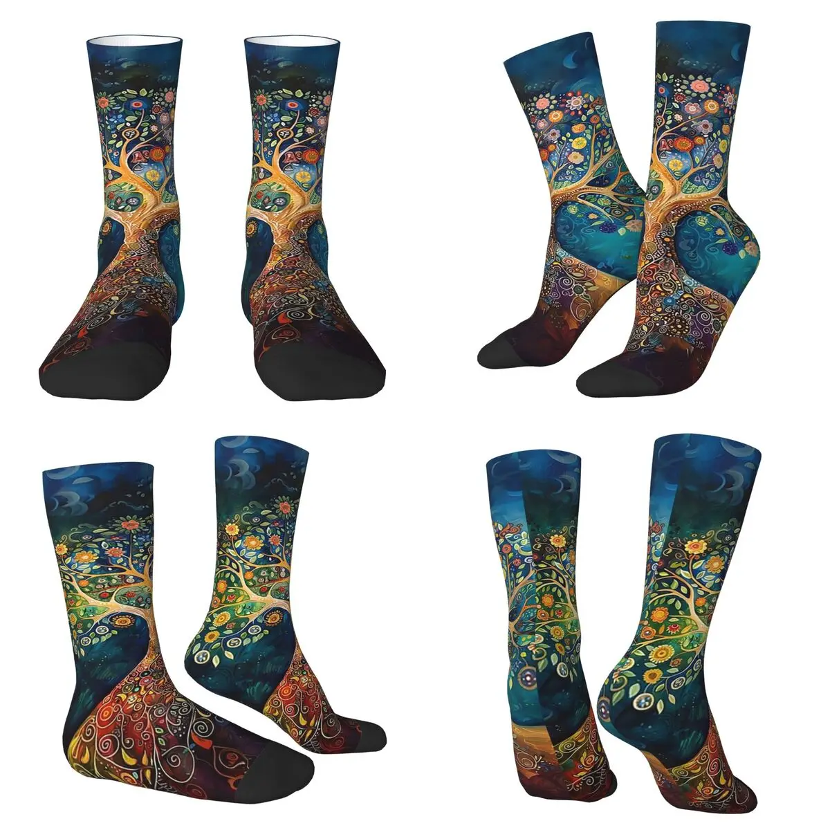 Colorful Tree Of Life Yggdrasil Socks Harajuku High Quality Stockings All Season Long Socks for Unisex Valentine's Day Gifts