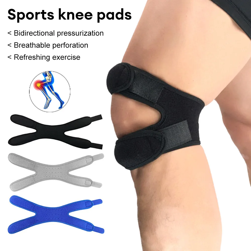 1pc Adjustable Patella Knee Tendon Strap Kneepad Support Professional Protector Pad Black Keenpads Belted Sports Knee Brace