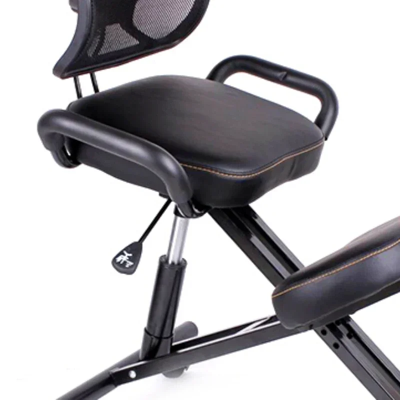 A,Ergonomically Designed Knee Chair with Back and Handle Office Kneeling Chair Ergonomic Posture Leather Black Chair With Caster