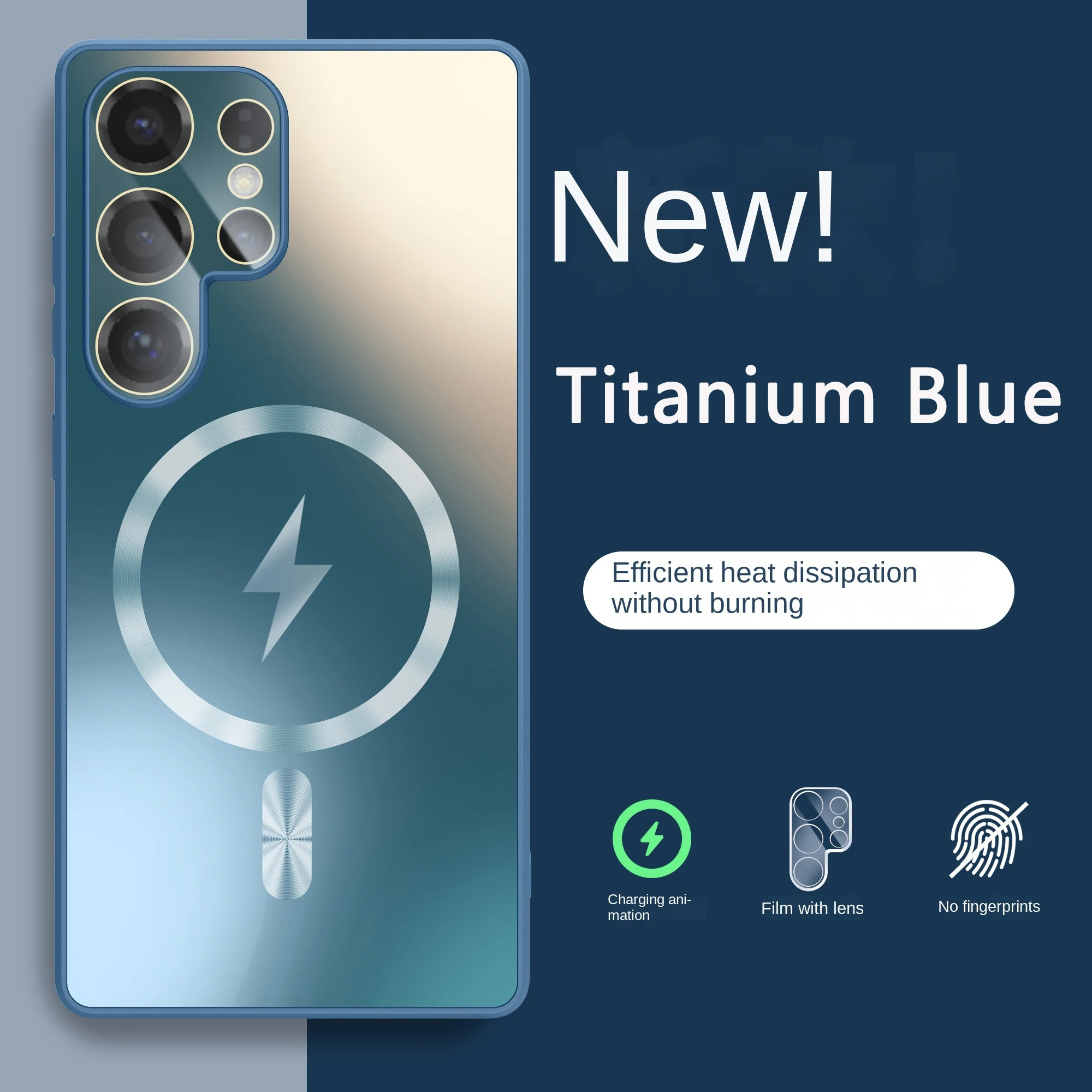 Ultra-thin AG Matte Magnetic For Magsafe Case For Samsung Galaxy S25 S24 S23 Ultra Plus Glass Lens Protector Shockproof Cover - náhled 5