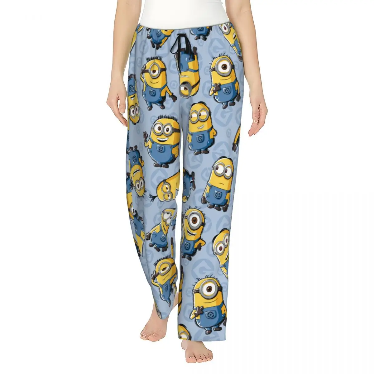 Women Animated Comedy Movies Minions Pajama Pants Custom Printed Sleep Sleepwear Bottoms with Pockets