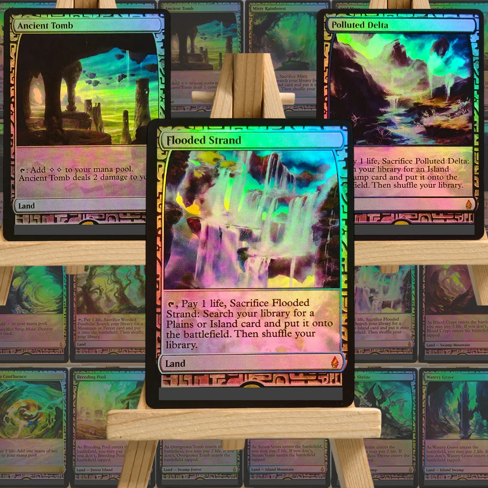 EXP TCG Proxy Magische Karte: Überfluteter Streifen, Verschmutztes Delta, Antiker Grabhöhlenraum, Nebelregenwald, Verbrühender Teich, Mana-Konflikt, Wüstenterrasse
