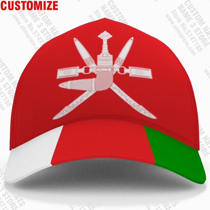 Oman Baseball Cap 3D Free Custom Name Team Logo Om Hat Omn Country Travel Sultanate Nation Islam Arabic Omani Flag Arab Headgear