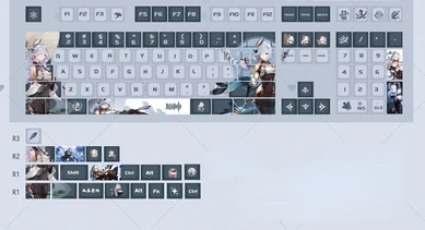 108 Keys/Set Genshin Impact Keqing Anime Custom Design Keycap DIY Customization Gaming Custom PBT Thermal Sublimation XDA Height