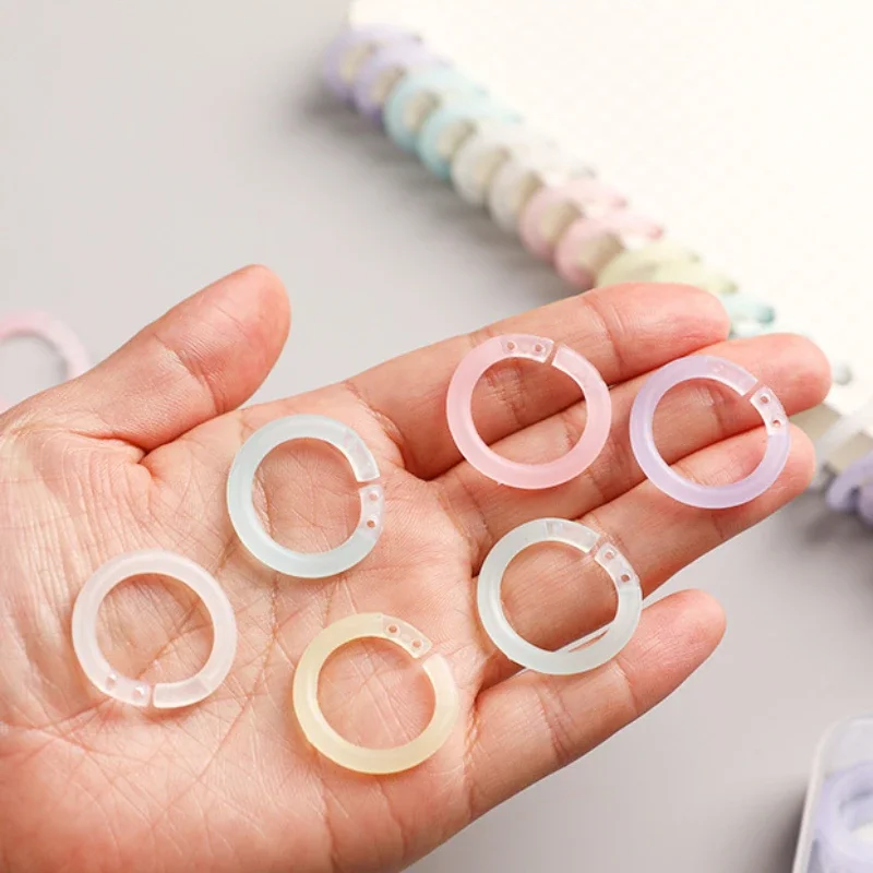 20Pcs 15mm Transparent Plastic Book Ring Loose Leaf Binder DIY Photo Album Circle Binding Clips Clamps Office Binding Supplies