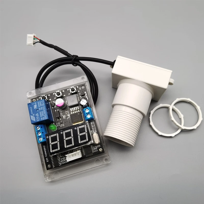 Ultrasound Ultrasonic Sensor Module with Relay Proximity Switch Output High Low Level ON/OFF Range 22-600cm Water-Proof IP67