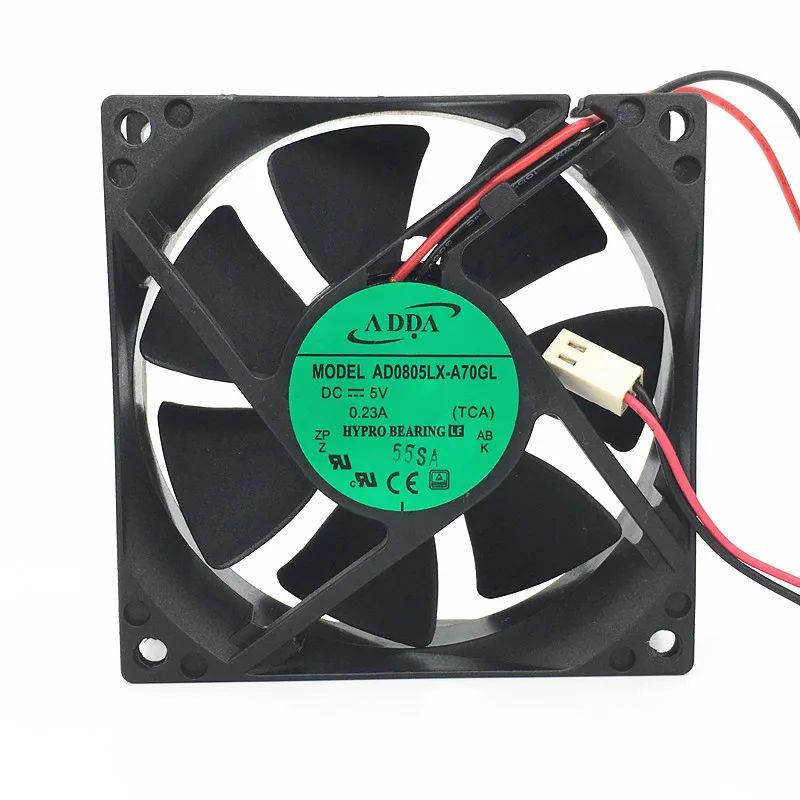 

ADDA AD0805LX-A70GL DC 5 В 0,23 А 80x80x25 мм 2-проводной охлаждающий вентилятор