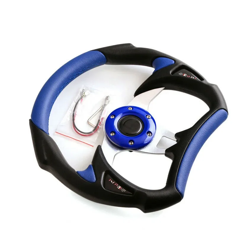 Universal 13 inch Racing Car Steering Wheel Stitching Sport F1 JDM PU Leather blue view 3