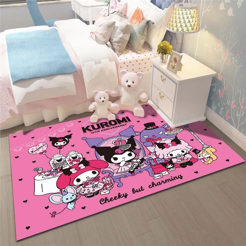 Sanrio Kuromi Printing Carpet for Living Room Bedroom Girls Room Home Decor Pink Room Decor Area Rug Non-slip Mat Sofa Play Mat