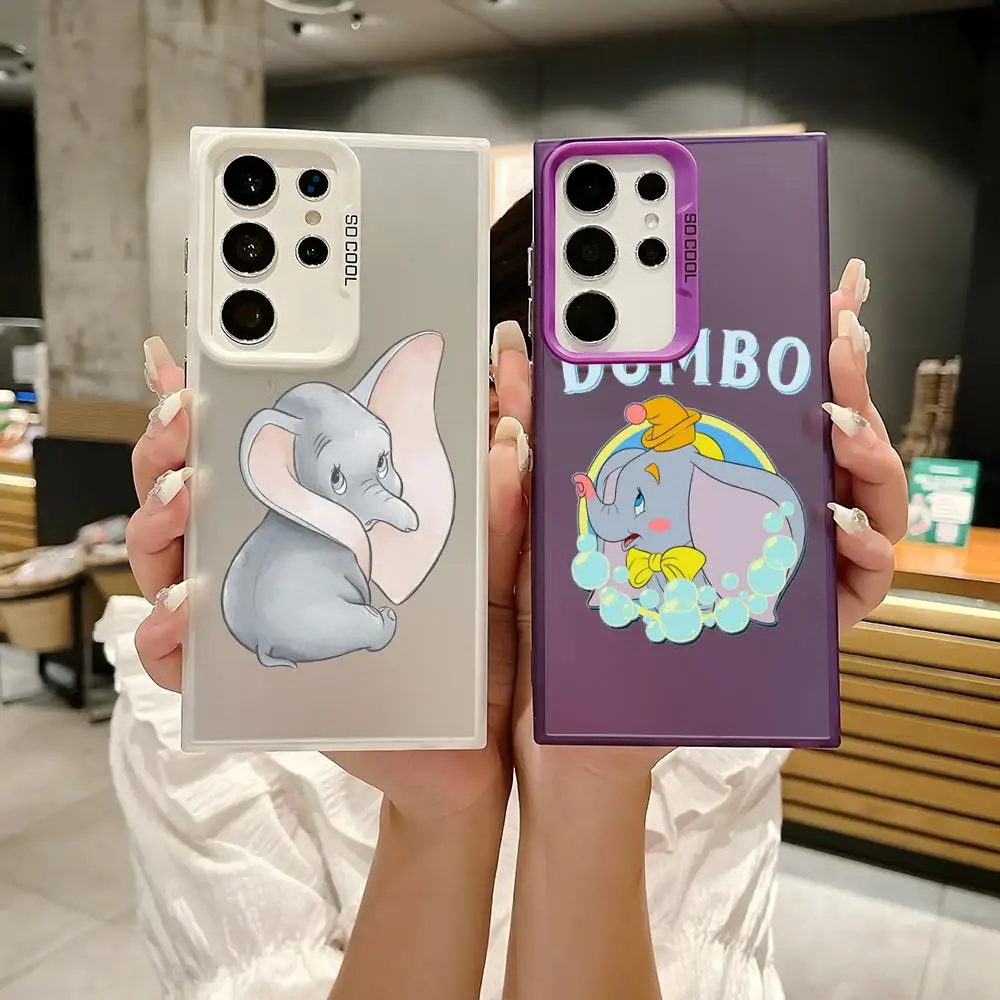 Dumbo Phone Case For Samsung Galaxy S25 Edge S24 S23 S22 S21 S20 Ultra Silicone Colorful Silver Phone Case