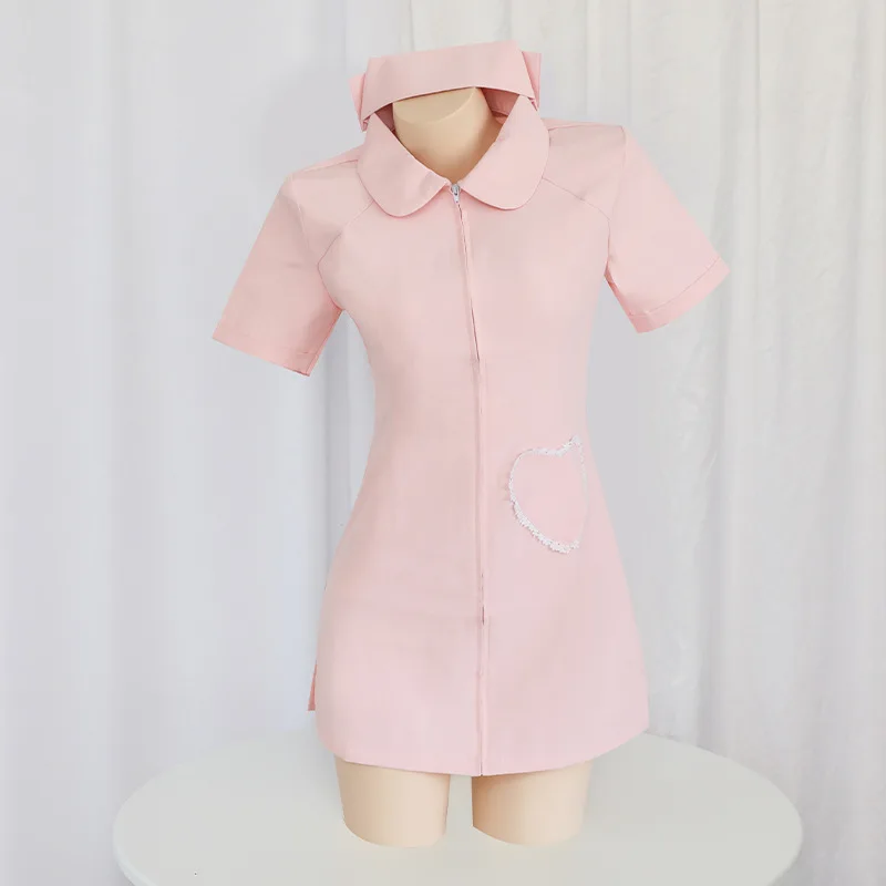 

Halloween Women's Sweet Love Hollow Dress Sexy Hot Nurse Doctor Uniform Role Play Uniform Temptation Stage Anime Costume Suit