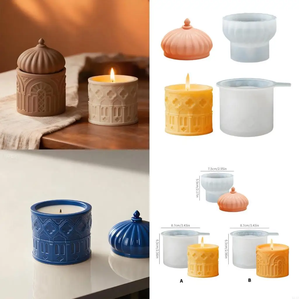 

91AF Cultural Silicone Jewelry Mold With Lid For Resin Crafts Decorative Storage Container Reusable