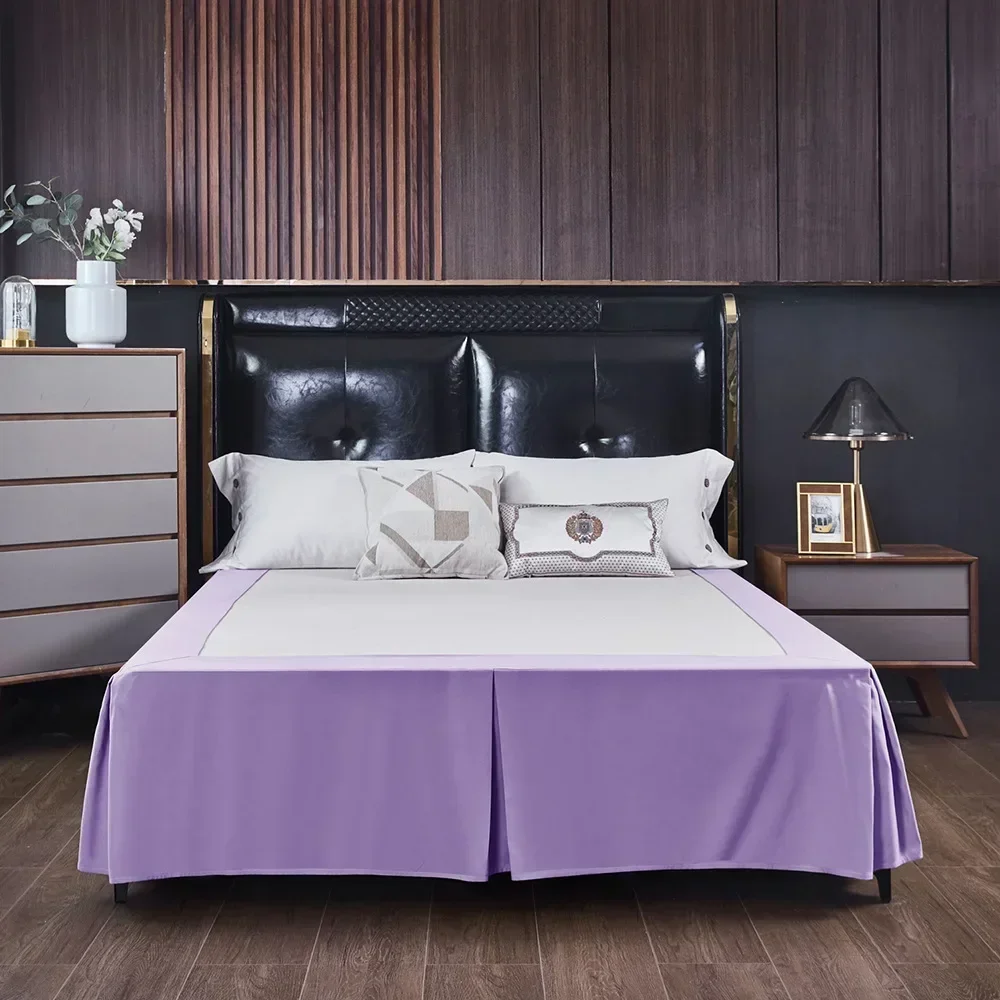 

Solid Colour Brushed Open Corner Bed Skirt Bed Cover Sheet Home Hotel Non-slip Mattress Cover Bedsheet Bedspread