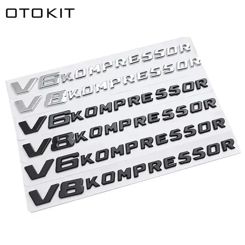 OTOKIT 자동차 스타일링 V6 V8 Kompressor 3D ABS 크롬 엠블럼 배지 스티커 데칼 자동차 액세서리 메르세데스 벤츠 S500 S680 GT GT50