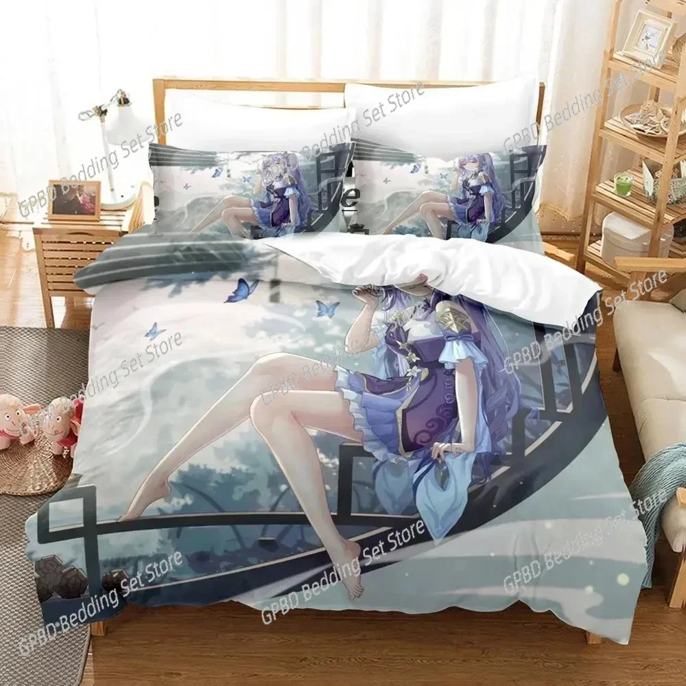 

Anime Game Genshin Impact Arlecchino Comfortable Duvet Cover Pillowcase Bedding Set Children Bedroom Decoration Home Textile
