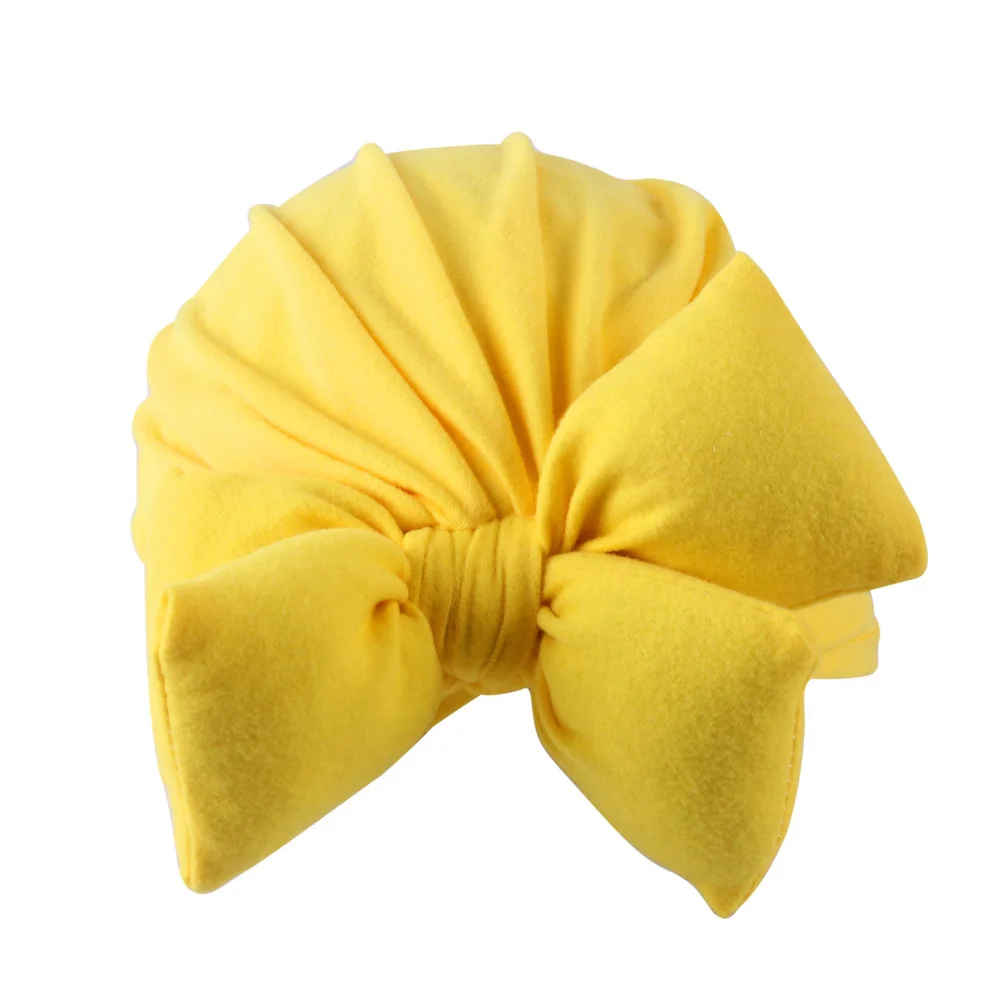 

Newborn Baby Bowknot Hat Yellow Infant Cap Soft Comfortable for Photography Daily Newborn Hat Infant Cap Baby Photo Props