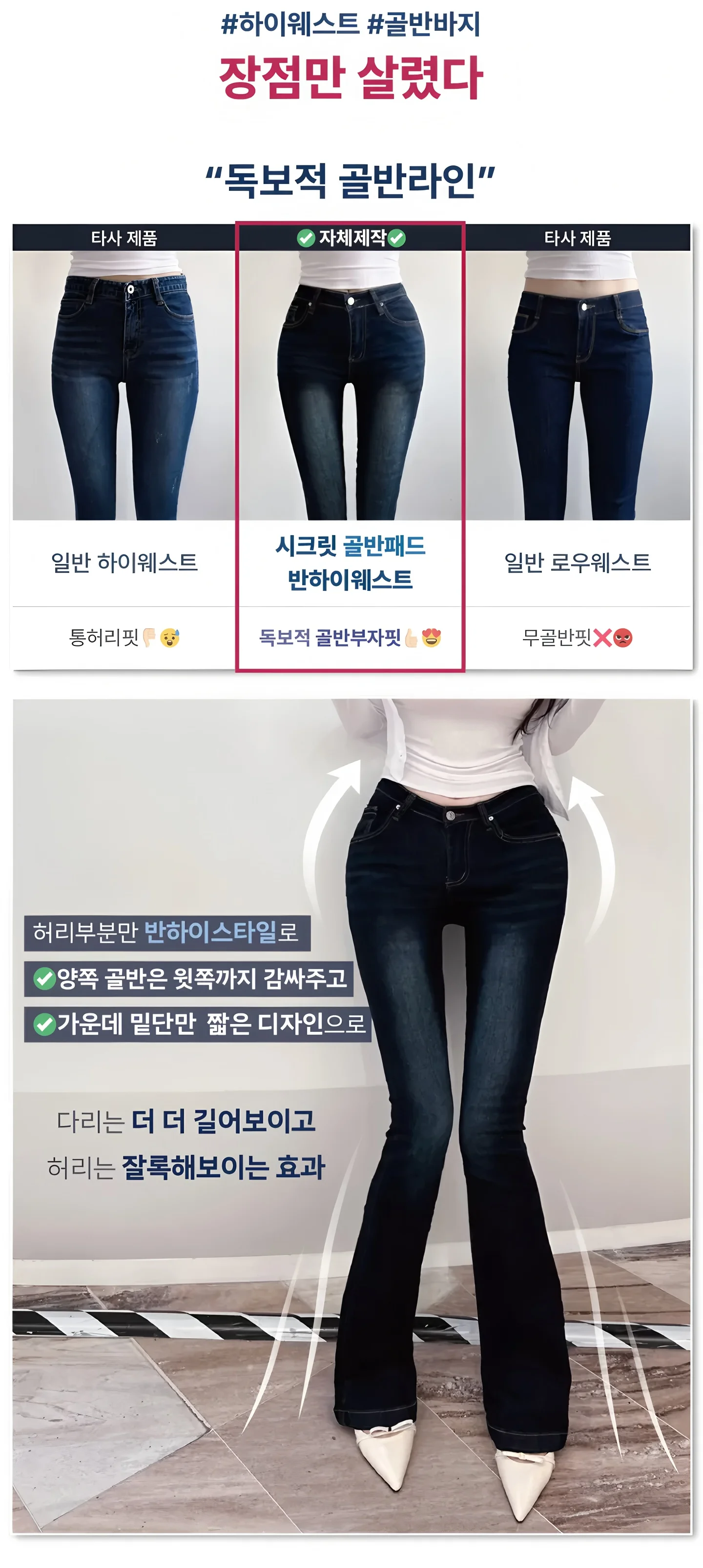Slim-Fit-Bell-Bot-Jeans mit hoher Taille, tiefblau, vielseitig, Retro-Stil, modisch, bequem, Baumwoll-Stretch-Denim für Damen – Detail 10