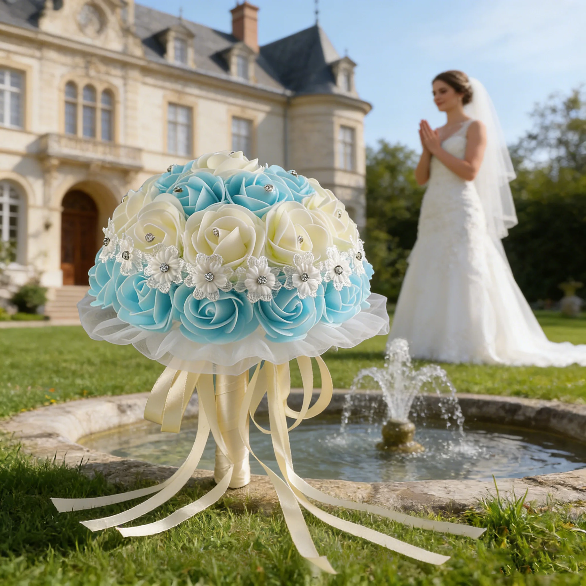 

Romantic Small Flower Bouquet Spring Fresh Style Arrangement for Rural Outdoor Wedding Bride Travel Photography Styling